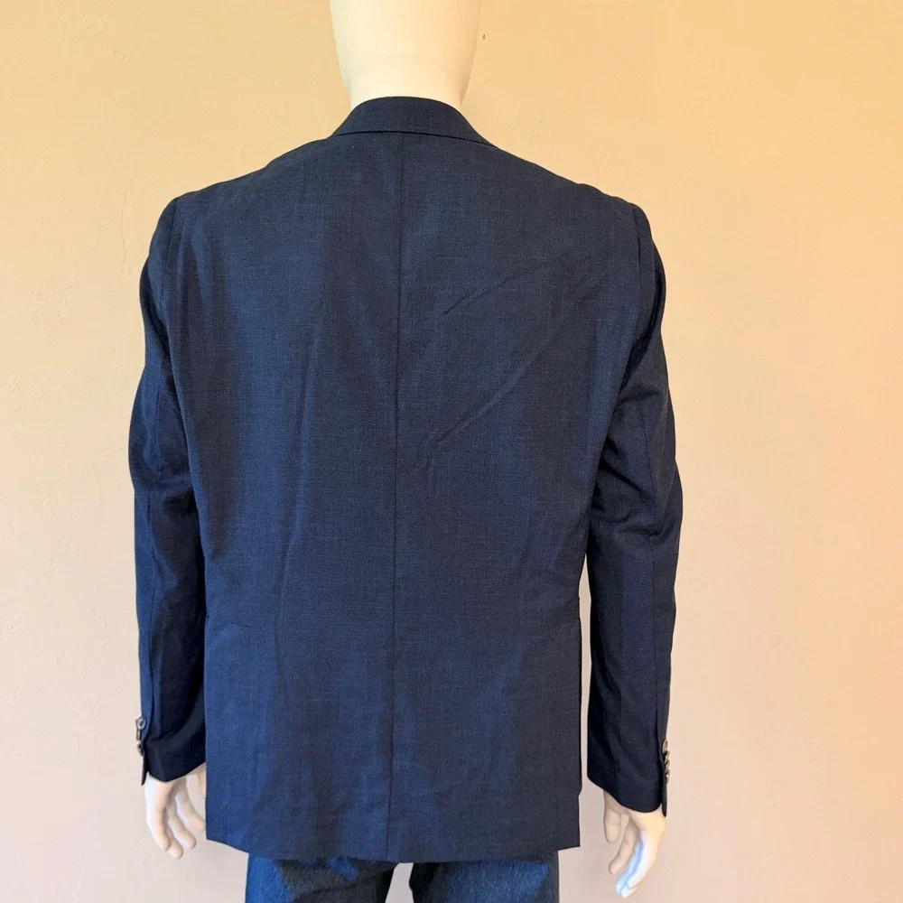 NWT A Caracciolo Sartoria Napoletana Mens Blue Blazer Jacket 54 IT Made in Italy